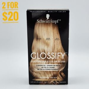 🌺2/$20 Schwarzkopf NEW  GLOSSIFY Customizable Color in Natural Biege